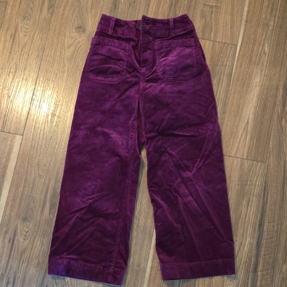 Anthropologie Women's Rich Purple Corduroy Pants